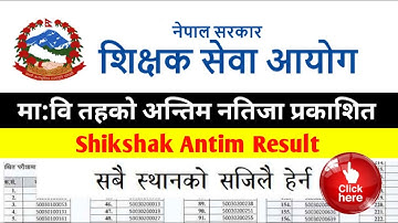 Ma Bi Secondary Teacher Final Result Name Lists TSC Shikshak Antim Natija