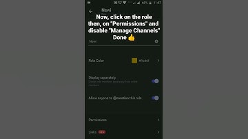 How to disable manage channels permission in a role in Discord Mobile #roduz #discord #howto #how