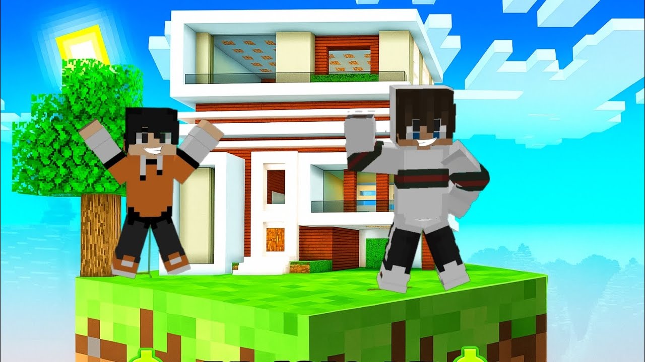 I MAKE A Epic house in Minecraft one block with lavish 