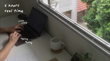 6 hour study with me | real time, no music