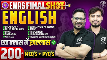 EMRS EXAM 2025 : Complete English in One Class || EMRS English Class by Adhyayan Mantra ||