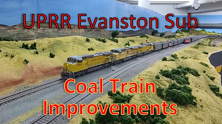 Coal Train Improvements on the UPRR Evanston Sub.  HO Scale Model Trains in Action. RD4 Autofloods