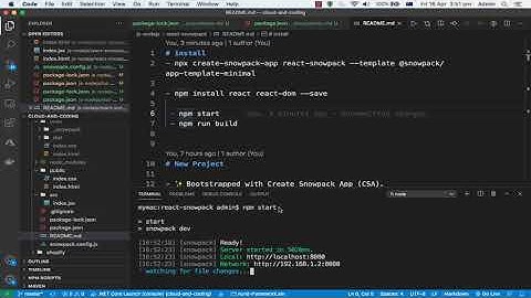 React project with Snowpack build tool
