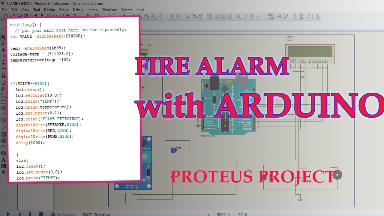 Fire Alarm System Using Arduino & Proteus | Step-by-Step Tutorial - YouTube