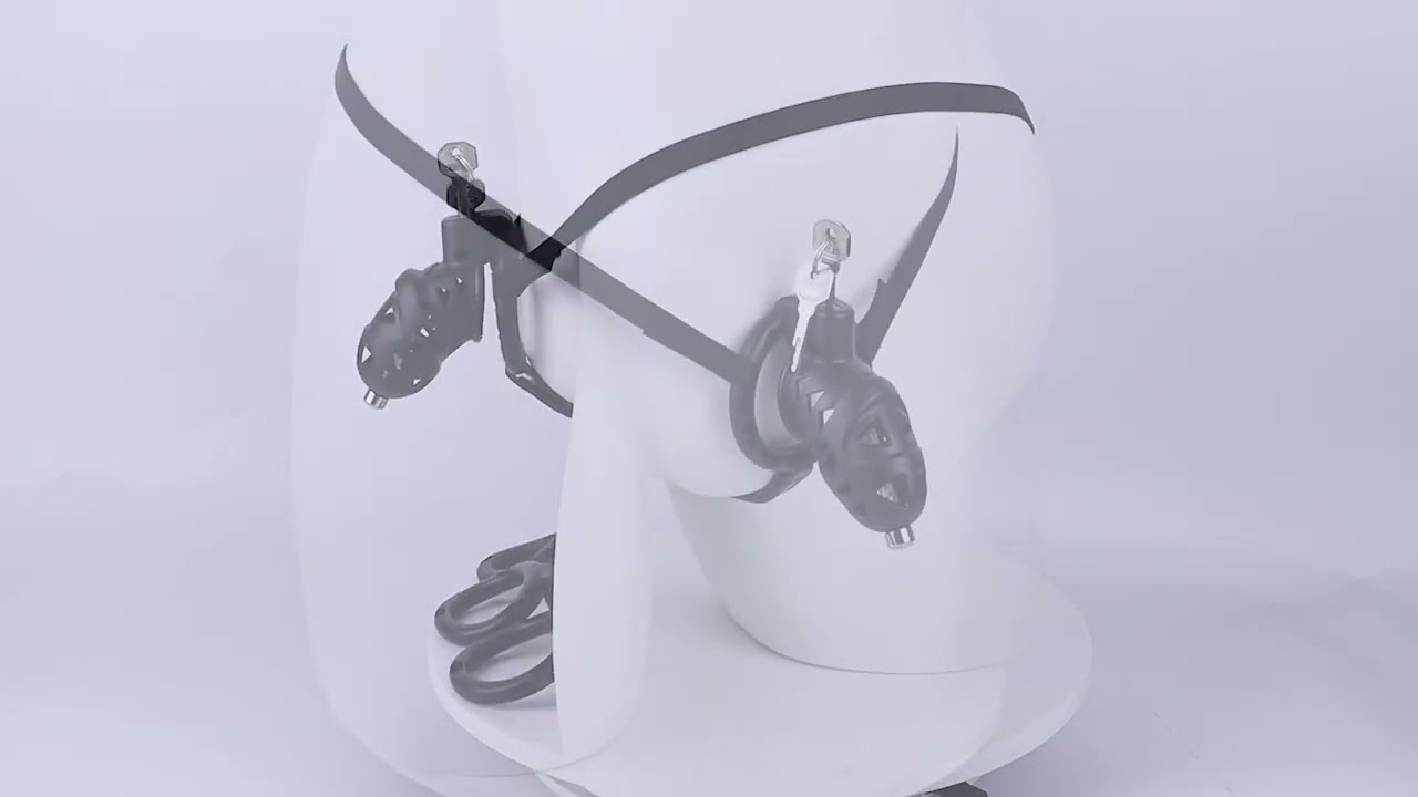 Male Chastity Cage with Anal Butt Plug