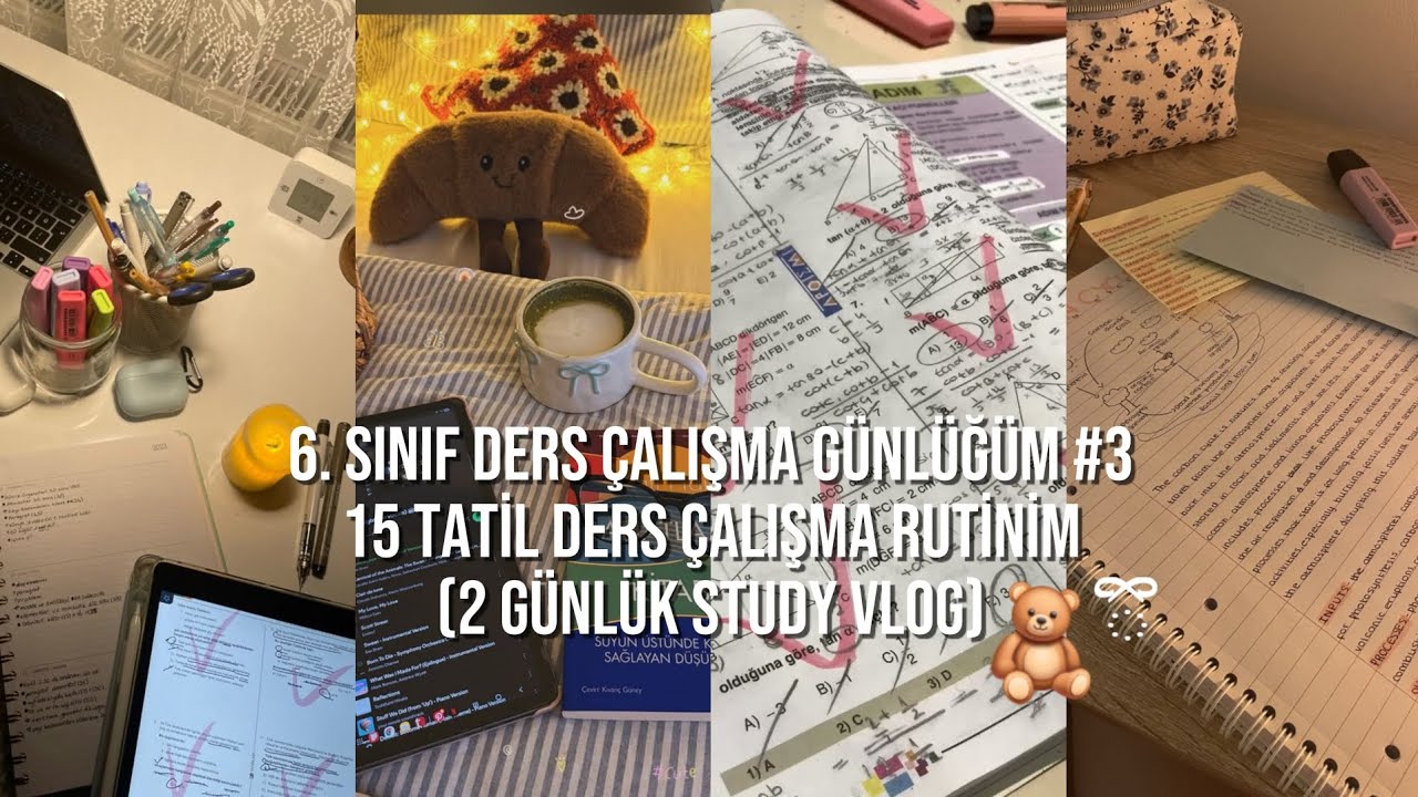 6.SINIF DERS ÇALIŞMA GÜNLÜĞÜM #3 | 15 TATİL DERS ÇALIŞMA RUTİNİM | 2 GÜNLÜK STUDY VLOG! #keşfet