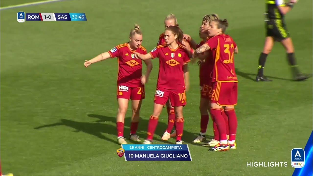 Roma-Sassuolo 3-0 | Nel segno di Giugliano: doppietta e firma di Giacinti | #serieafemminile eBay