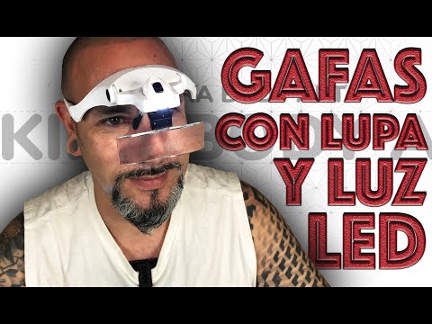 GAFAS CON LENTES Lupa de diferentes Aumentos y Luz LED para TATTOO , PIERCING Y MICROPIGMENTACION