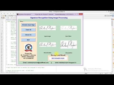 Signature Recognition and Verification Using Image Processing Matlab Project Code