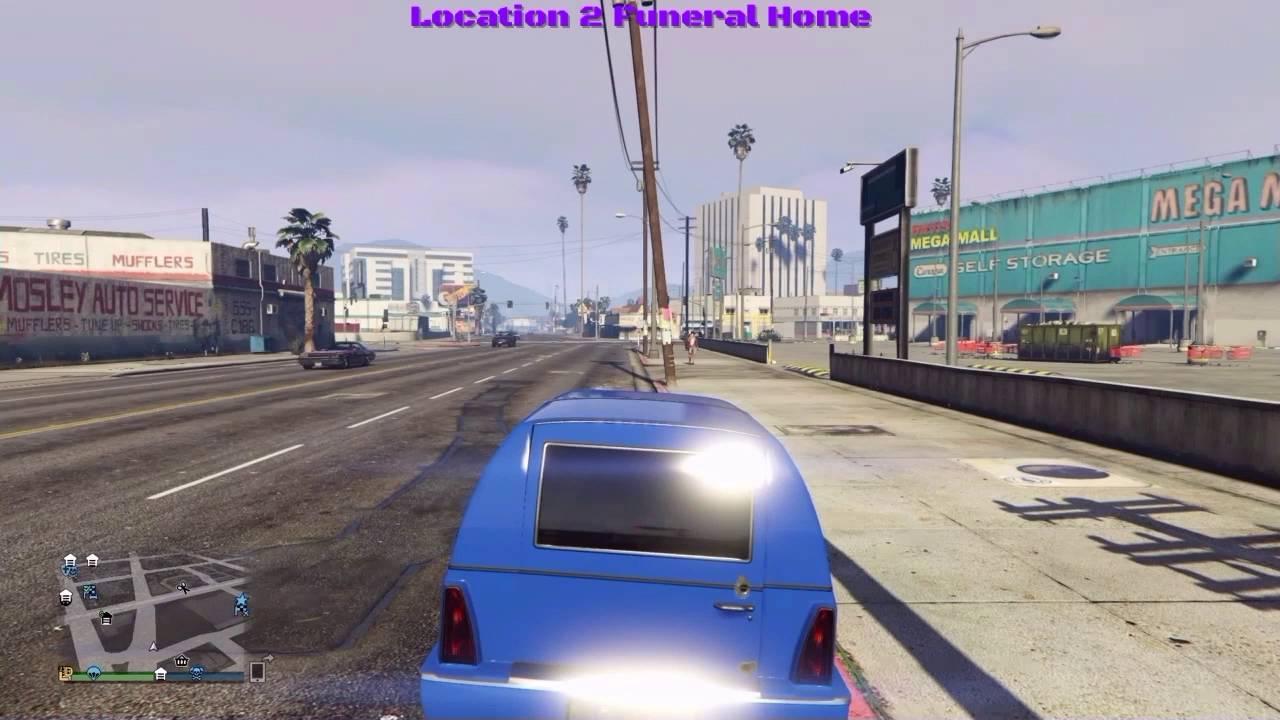 GTA V online how to spawn funeral car Hearse all locations YouTube