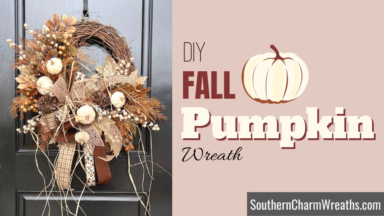 How to Make a Fall Wreath with Fake Flowers | DIY Neutral Autumn Wreath from Scratch