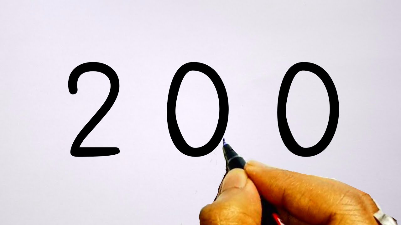 200=Bird 🐦//How to draw a beautiful bird from 200 number //Bird drawing ...