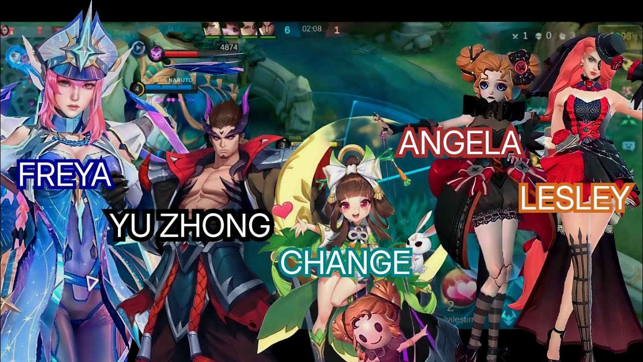 YİNE EKİP SAĞLAM :) MOBİLE LEGENDS CHANGE LESLEY ANGELA YU ZHONG FREYA 