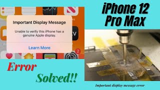 100 % fix - iPhone 12 ProMax Important display message error solved .