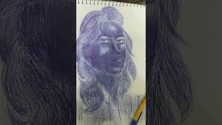 #shortfeed #blue ball pen shadding#cross hatching
