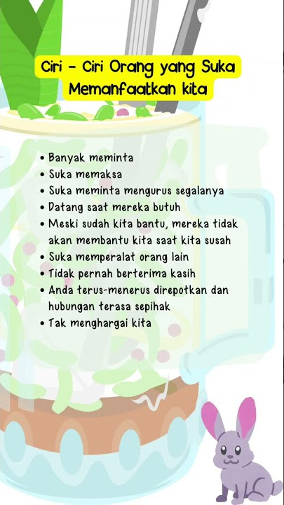 Ciri - ciri orang yang suka memanfaatkan kita