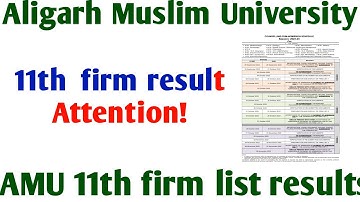 AMU 11th firm list results 2022