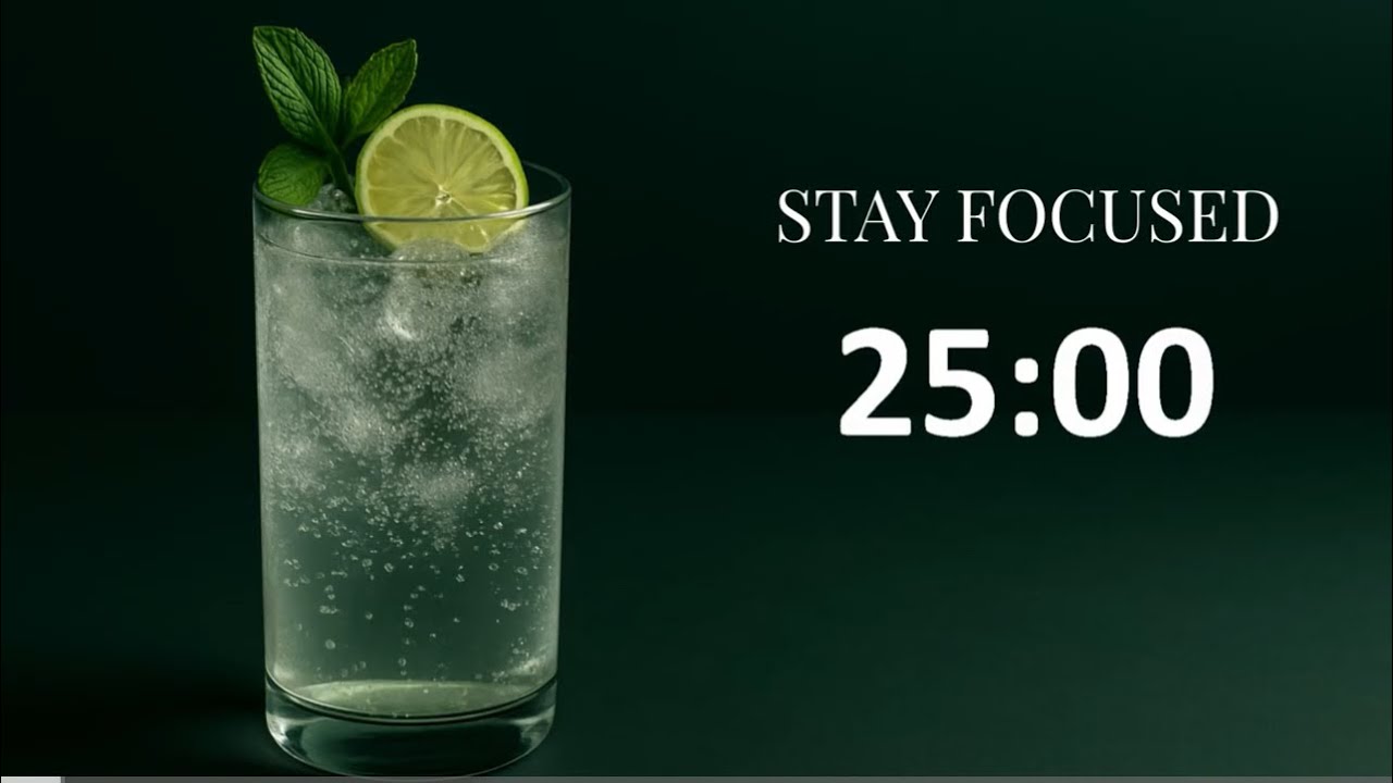 Study With Me | 2-Hour Pomodoro (25/5) + Mint Lime Soda Vibes & Lofi Chill