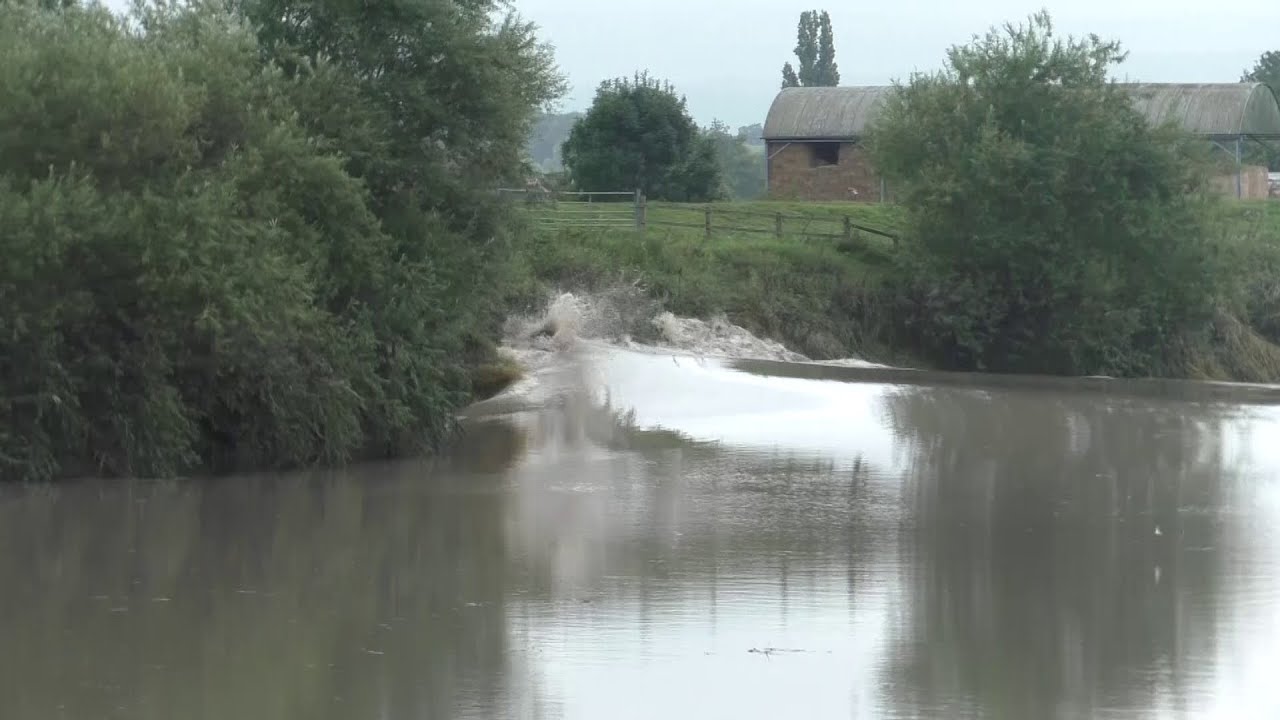 The Severn Bore tidal wave at Minsterworth, Gloucester - 02/09/2023