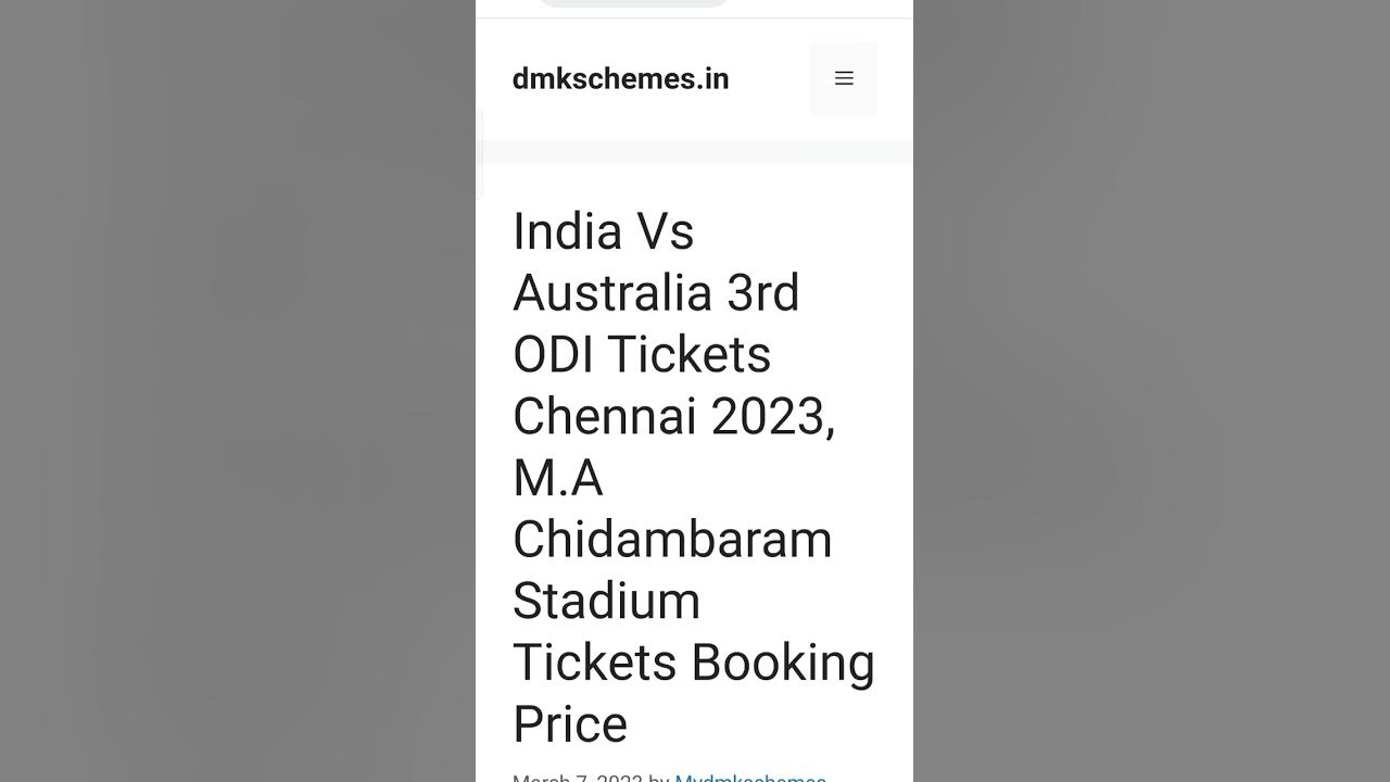 Bookmyshow India Vs Australia Tickets 2020 India vs Australia 3rd ODI tickets Chennai, ticket price #bookmyshow #
