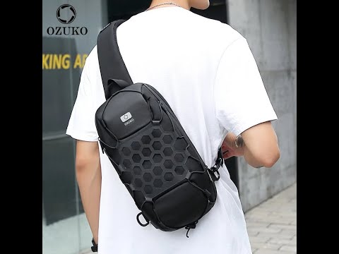 OZUKO Anti-Theft Crossbody Bag | USB Charging & Durable Design #crossbodybag  #chestbag