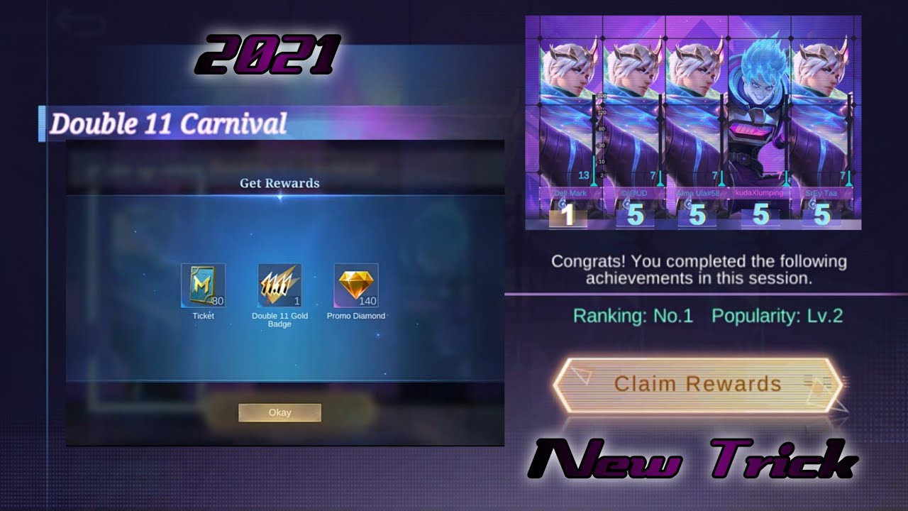 Double 11 Carnival Event 2021 || Easy top 1 || Late Start Trick