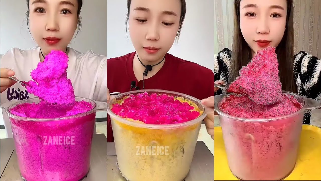 ASMR QIAN COLORFUL BLENDER ICE EATING 