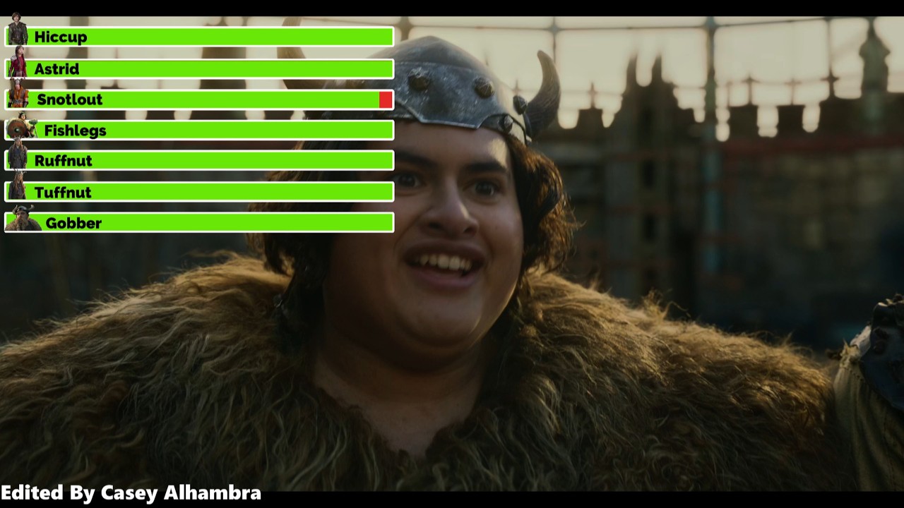 Как приручить дракона (2025): Первая сцена тренировки с полосками здоровья