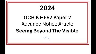 H557 OCR B Physics: 2024 advance notice article