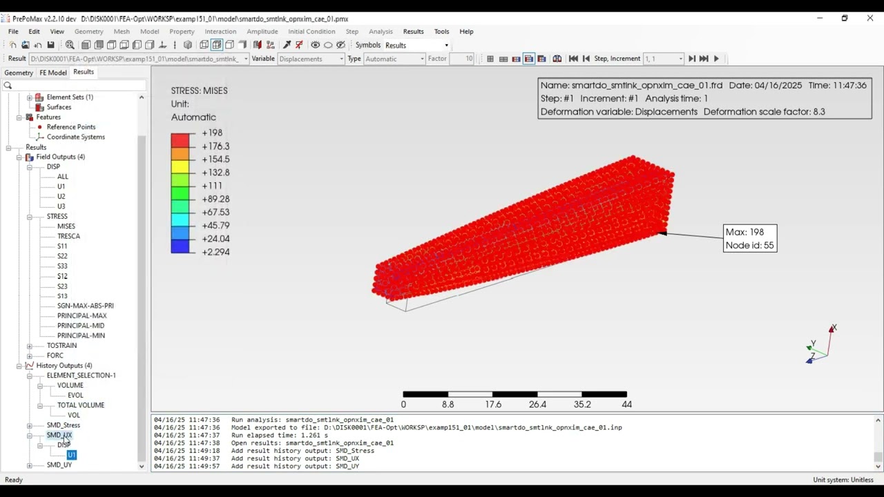 SmartDO OpenXim (2/3) : Set up FEA model with PrePoMax/Calculix and link with SmartDO Optimization