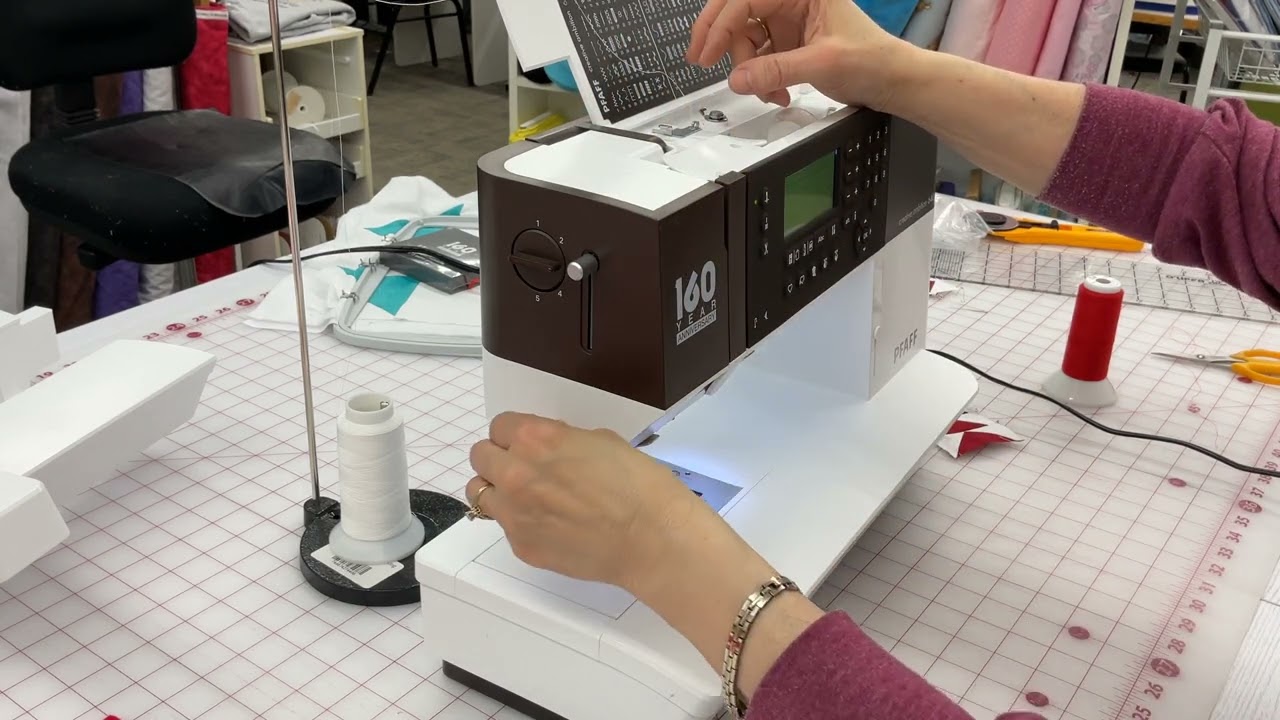 Showing the fantastic PFAFF Creative Ambition 640, how to free motion by Paula