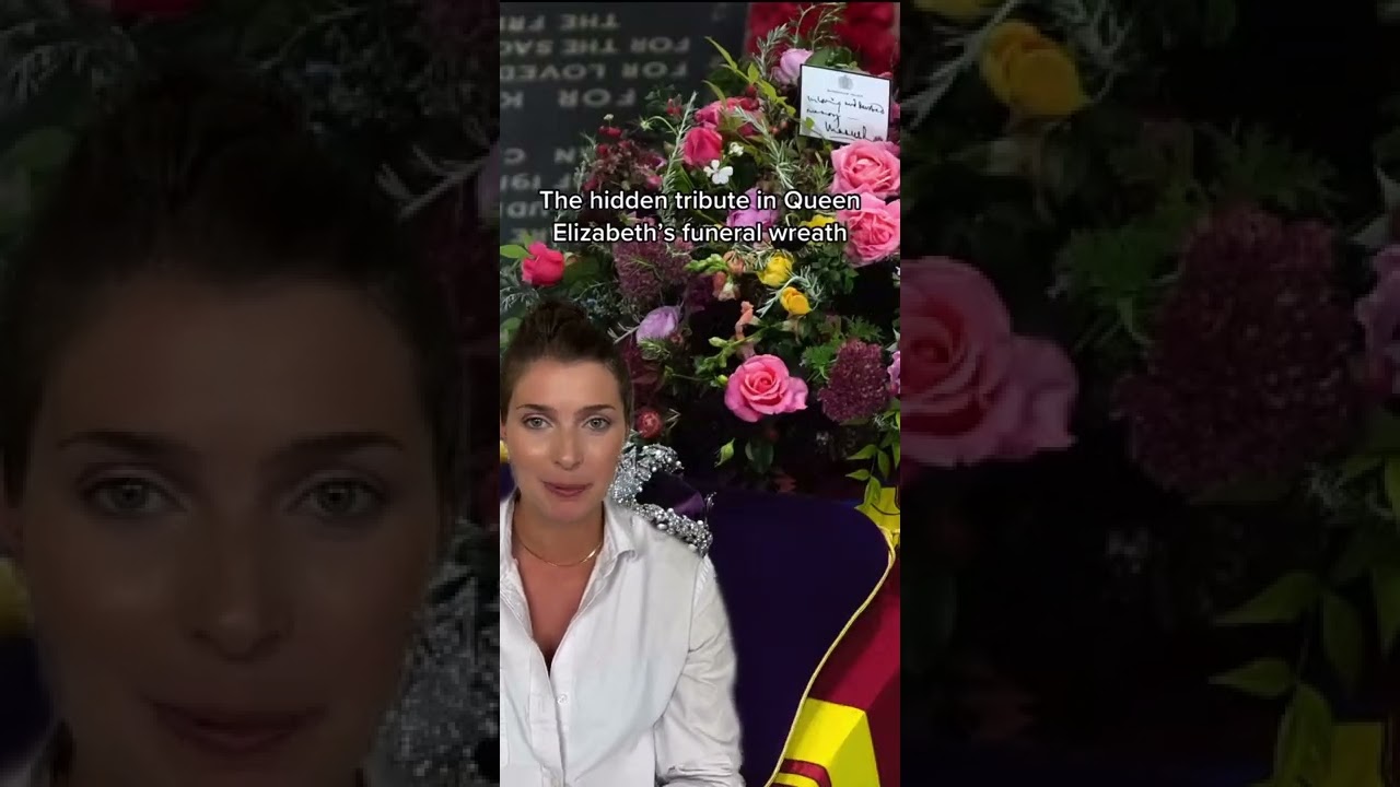 The wedding day tribute in Queen Elizabeth's funeral wreath 