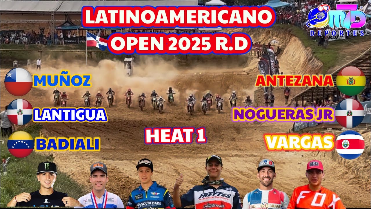 Latinoamericano motocross 2025 open RD primera manga HEAT 1