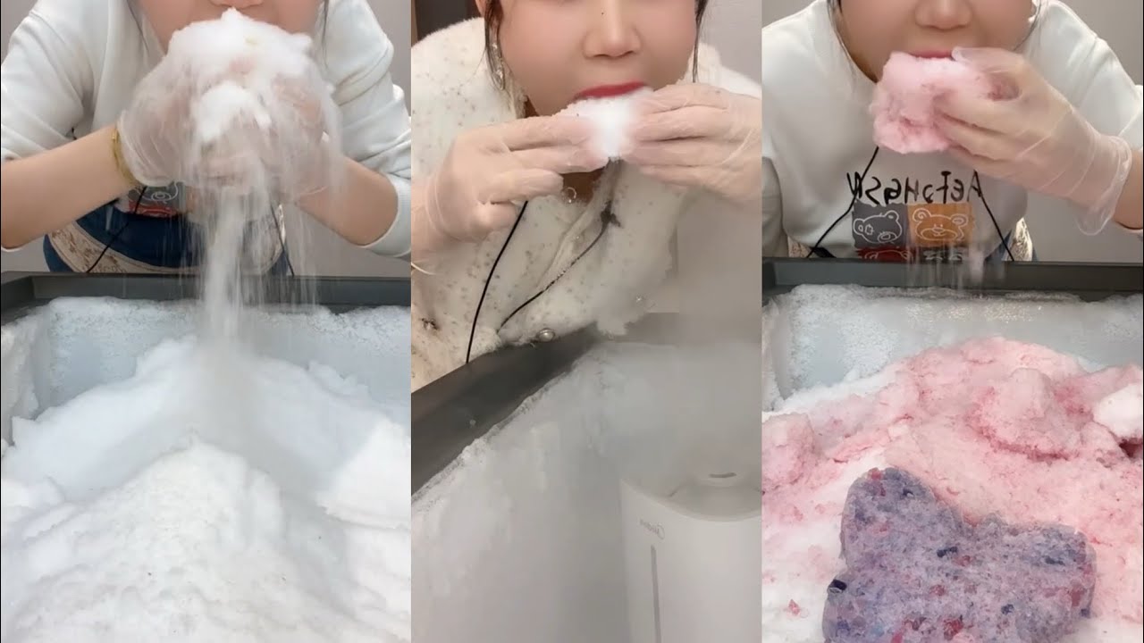 ASMR - only bites | Eating ice #asmreating #iceeating #frostbites #frezzerfrost #ice