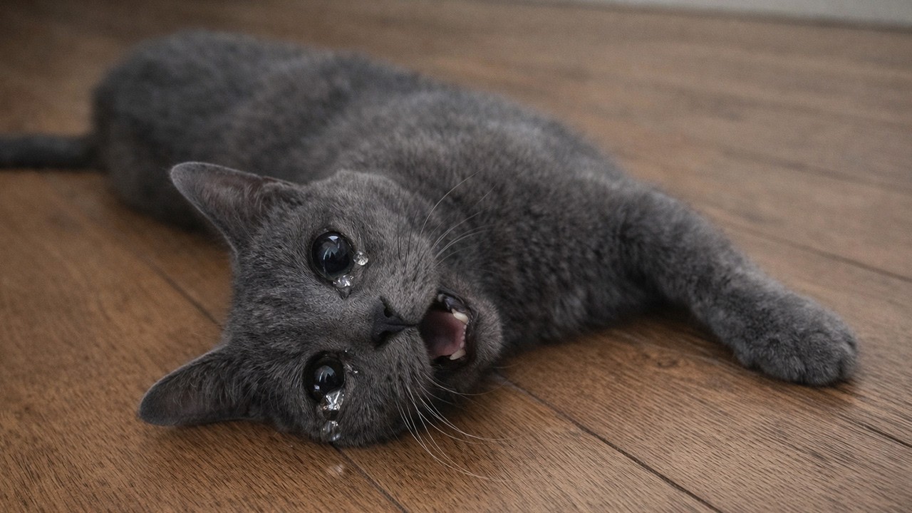 Кошка в пустом доме разучилась мяукать от тишины. Человек вошел — и она лишь молча открывала рот.