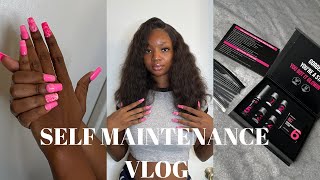 SELF MAINTENANCE VLOG [DIY] | HAIR, WIG, BROW LAMINATION & NAILS screenshot 3