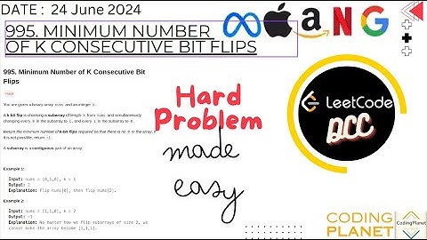 995. Minimum Number of K Consecutive Bit Flips | Sliding Window | Bit Manipulation | By Krishna |