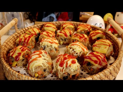 一口一个的咸香芝士烤饭团，太香了！放心收藏，烤箱和平底锅版本的都有·日常治愈美食vlog 01