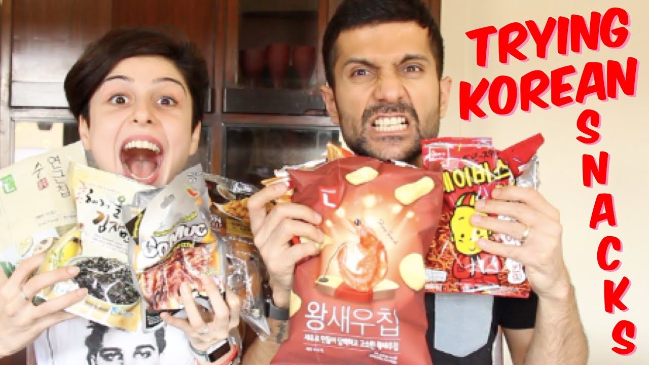 Indians Try Korean Snacks! 🍡🍥🌶
