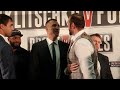 WLADIMIR KLITSCHKO v TYSON FURY - EXTREMELY INTENSE HEAD TO HEAD @ LONDON PRESS CONFERENCE