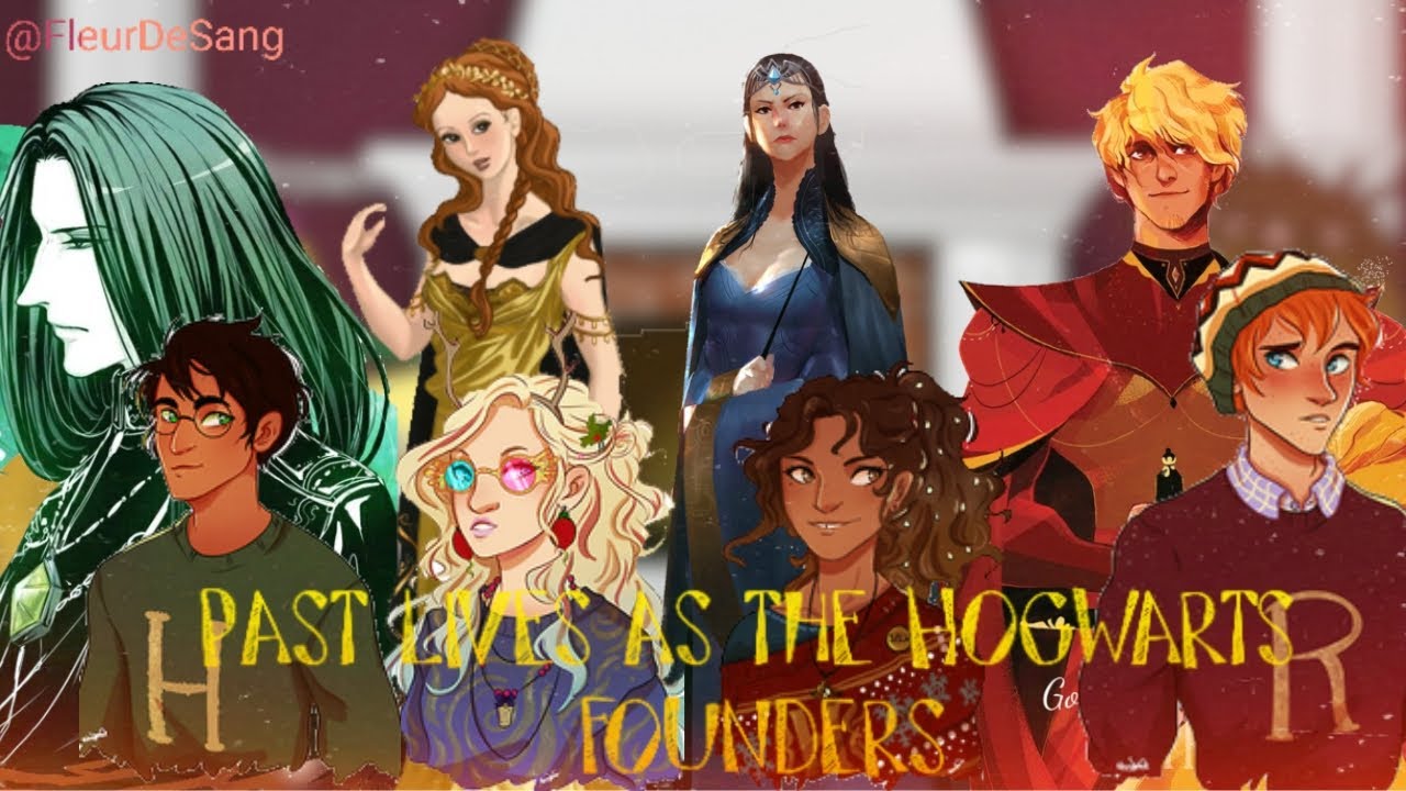 Hogwarts Reacts to the Past Lives of Harry, Ron, Hermione & Luna [Characters as the Founders] Eng/FR