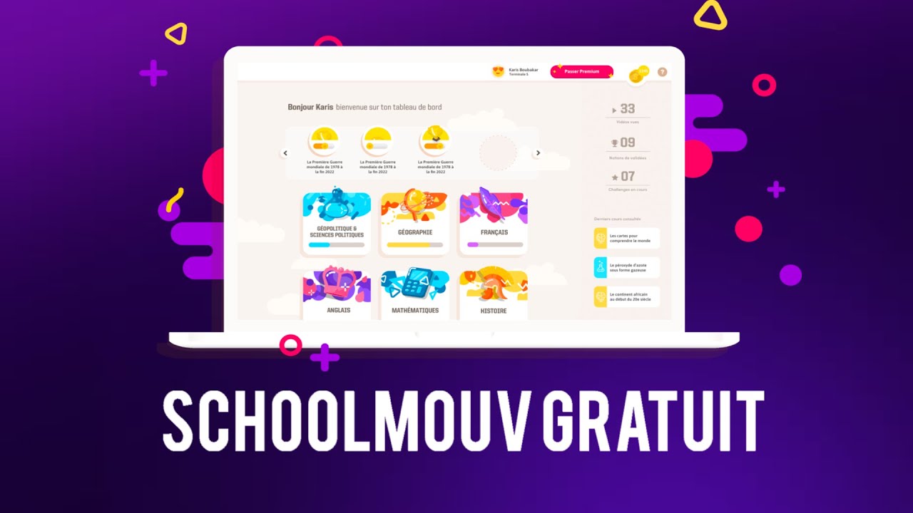 tous les cours et les fiches de revisions schoolmouv gratuitement !!