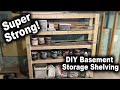 How to Build Custom Storage Shelving with Adjustable Feet | Basement Organization