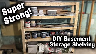 DIY Custom Storage Shelving with Adjustable Feet | Basement Organization