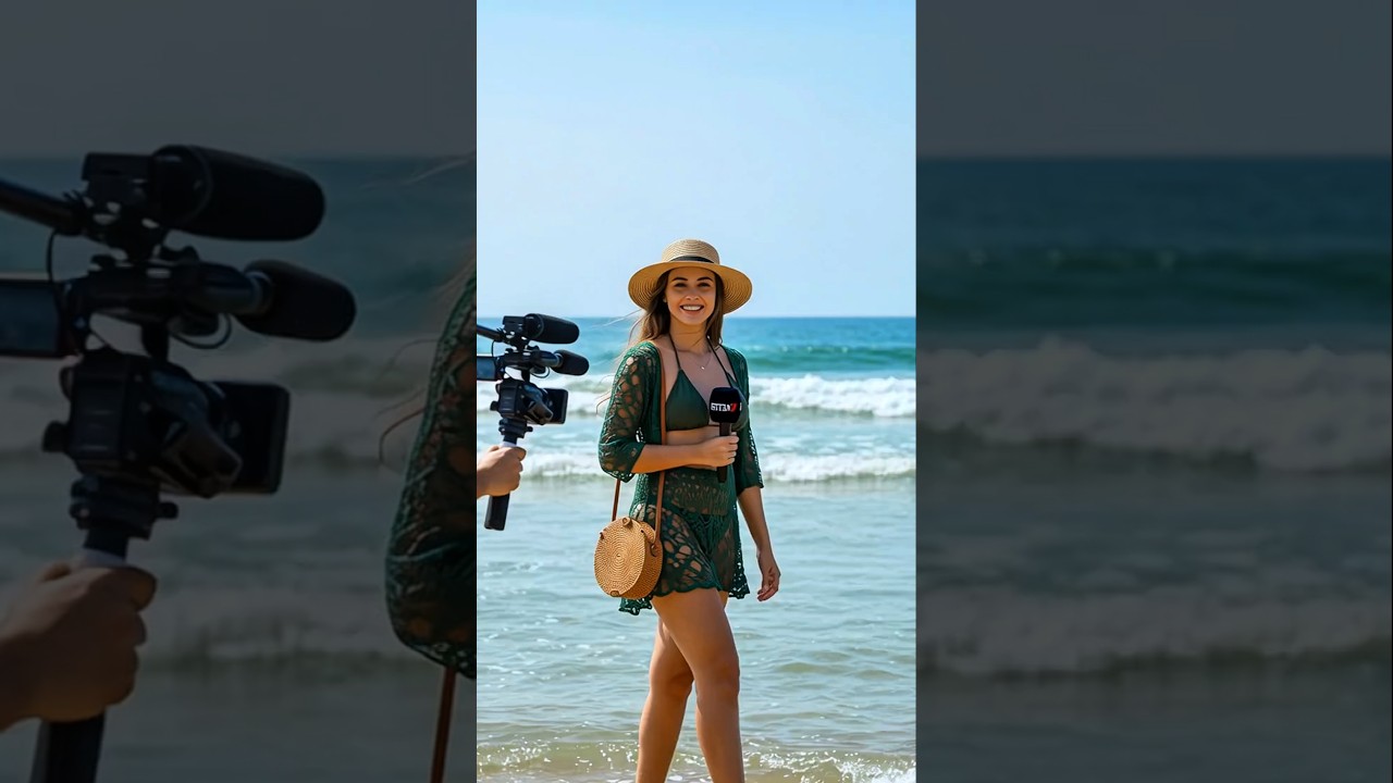 Волна удивляет репортера!😂 