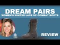 Dream pairs womens winter lace up mid calf combat riding military boots review