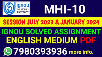 MHI 10 Solved Assignment 2023-24 English, MHI 10 Solved Assignment 23-24, MHI-10 Assignment