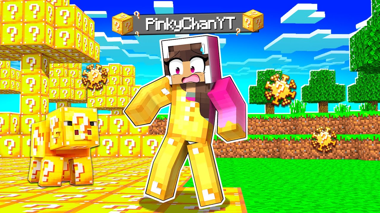 MINECRAFT pero TODO lo que TOCO se CONVIERTE en LUCKY BLOCK 😱