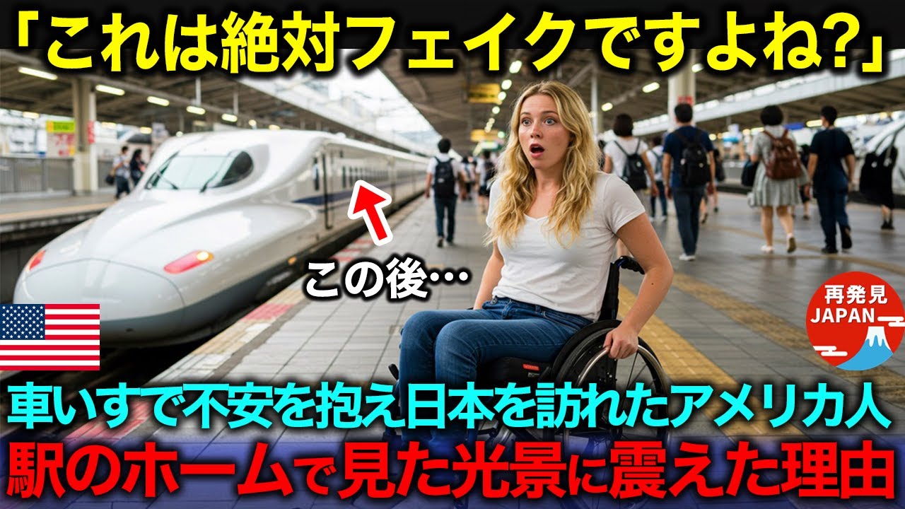 【海外の反応】「こんな光景は日本だけです」車椅子のアメリカ人女性が人生初の日本を訪れ、新幹線のホームで見た光景に声を上げて震えた理由