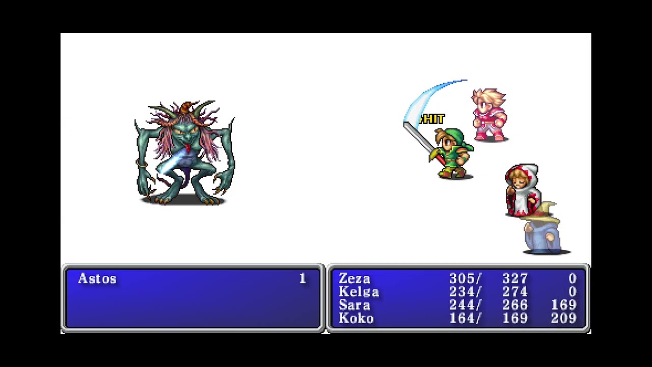 Pelea contra astos en Final fantasy 1